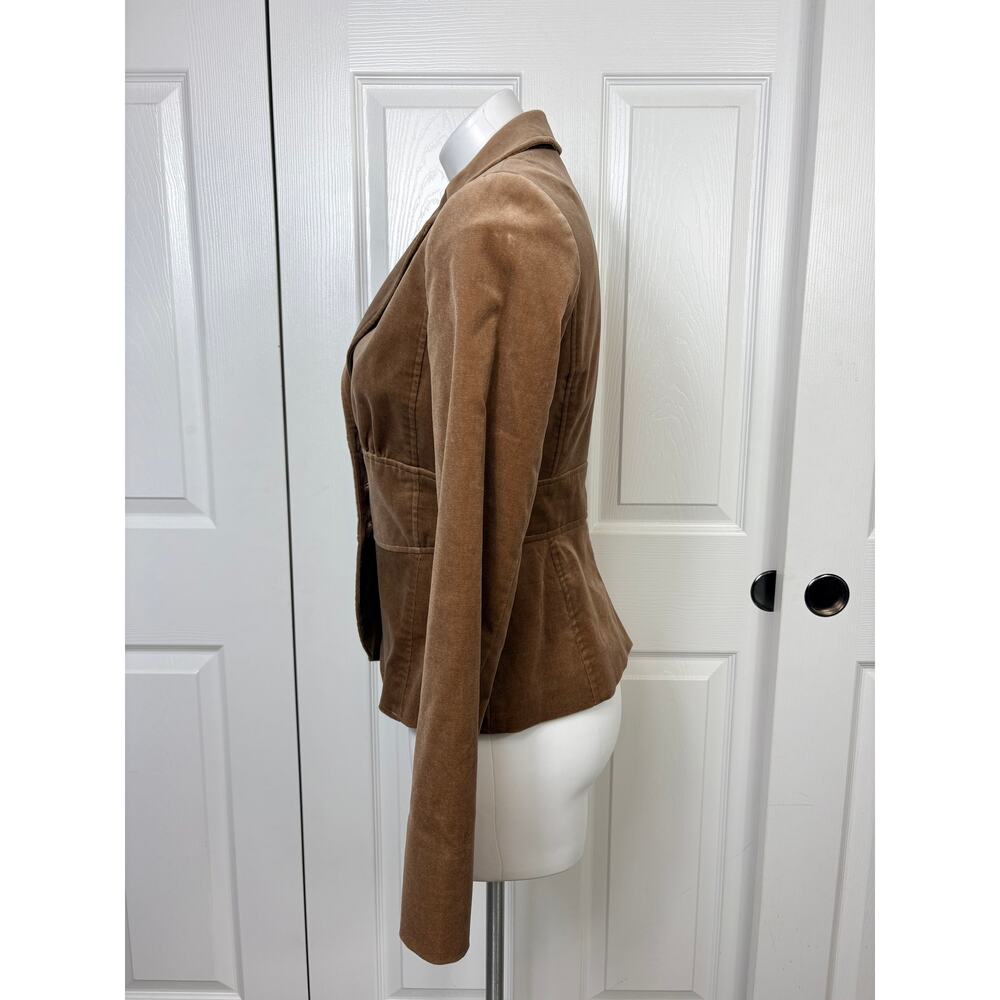 Laundry by Shelli Segal Tan Velvet Blazer Size 8 - Picture 2 of 9